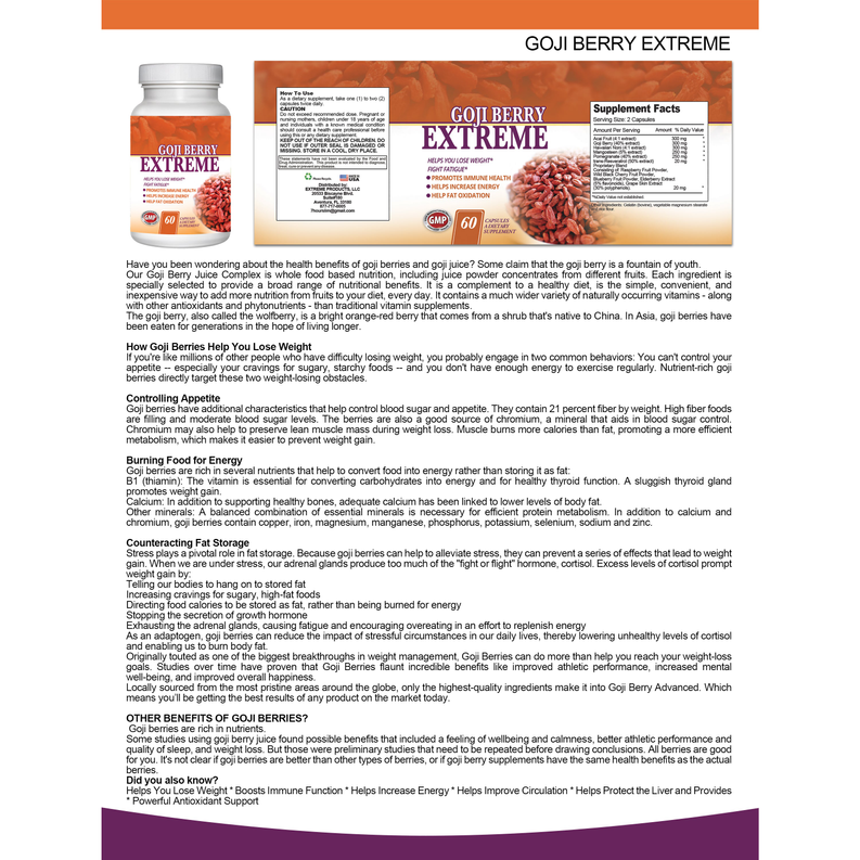 Goji Berry Extreme Fruit Complex (60 Capsules)
