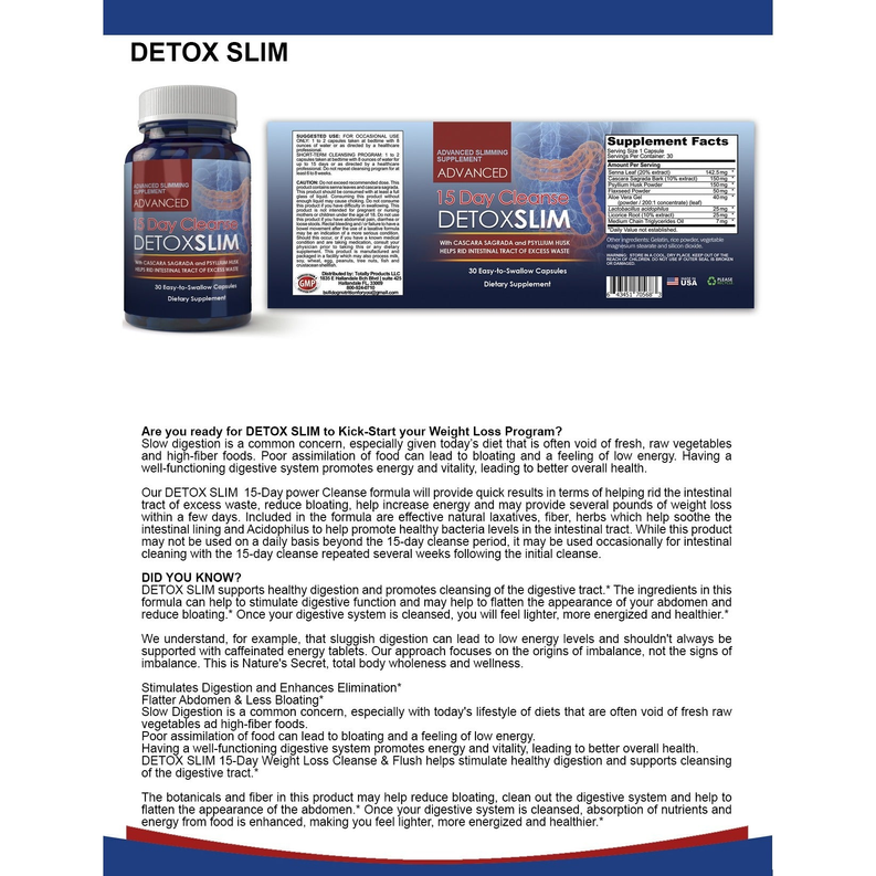 15 Day Cleanse Detox Slim (30 capsules)