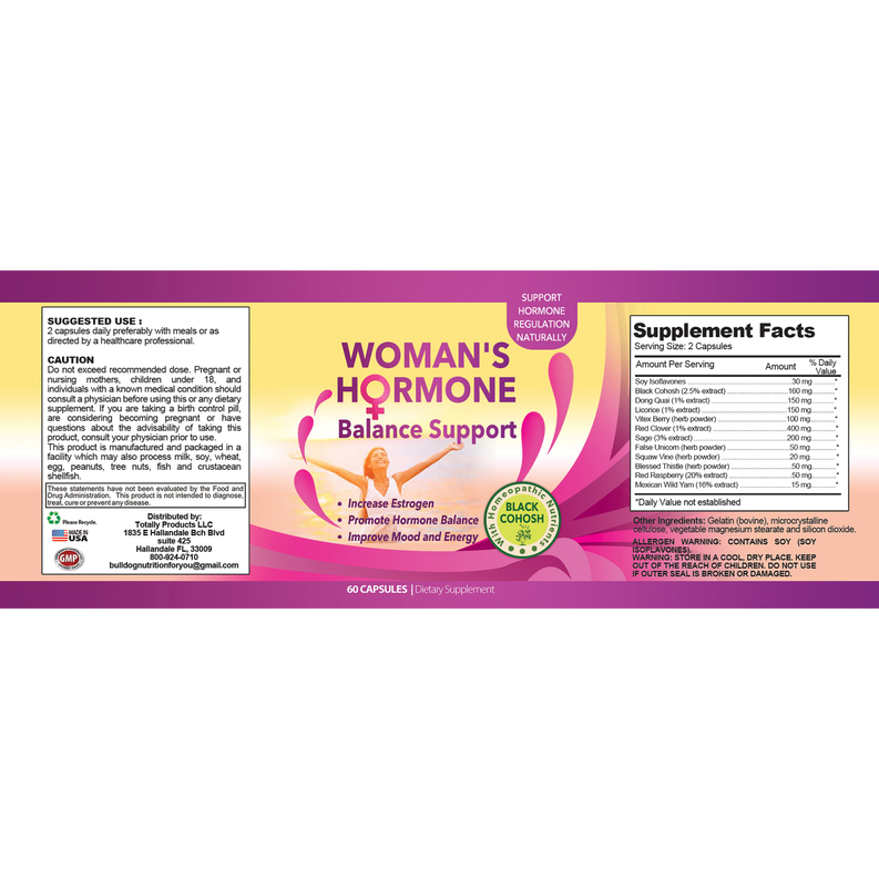 Woman's Hormone Body Balance and Menopause Support (60 capsules)