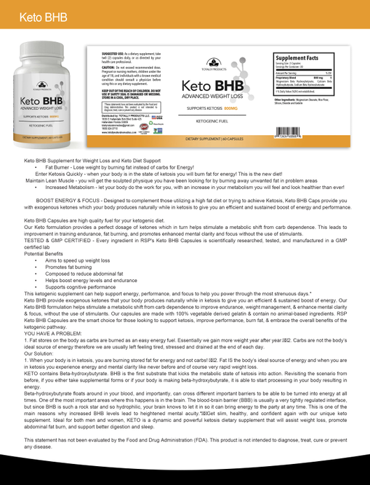 Keto BHB Advanced Weight Loss (60 capsules)
