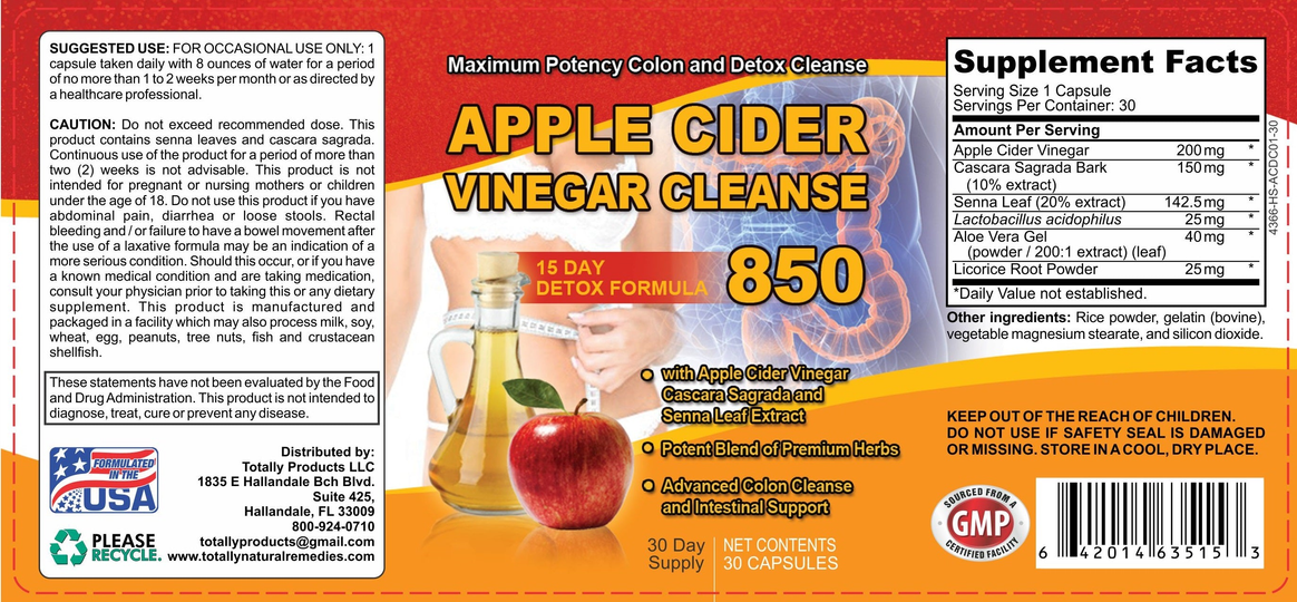 Apple Cider Vinegar Cleanse (30 Capsules)