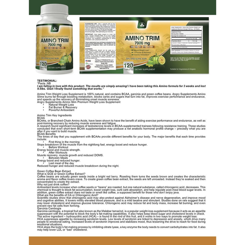 Amino Trim Maximum Strength (120 tablets)