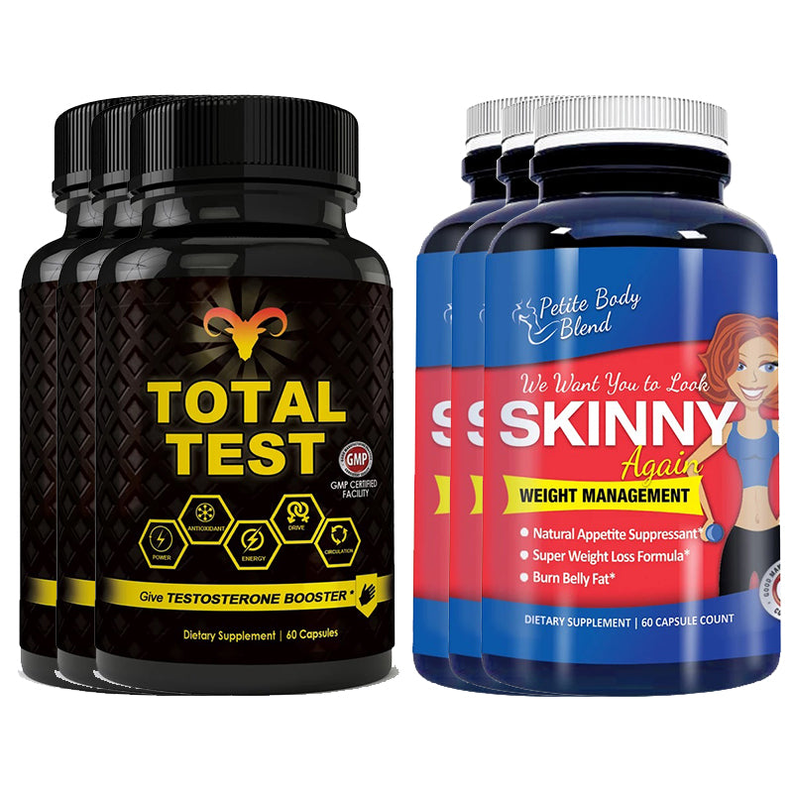 Total Test Testosterone Booster and Skinny Again Combo Pack