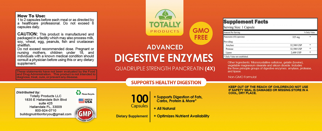 Totally Products Advanced Digestive Enzymes (100 ct)