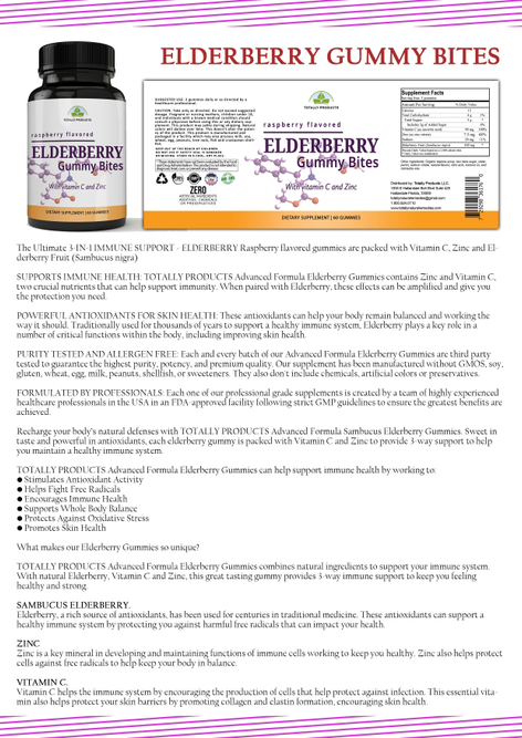Black Elderberry Gummies Immune Booster with Vitamin C and Zinc (Halal Certified)