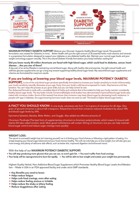 Totally Products Advanced Diabetic Support and weight loss