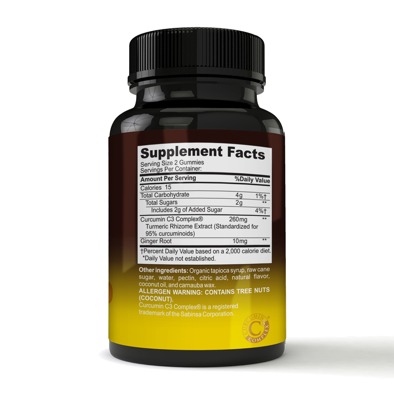 Totally Products Adult Turmeric & Ginger Gummies with C3 Complex (180 count)