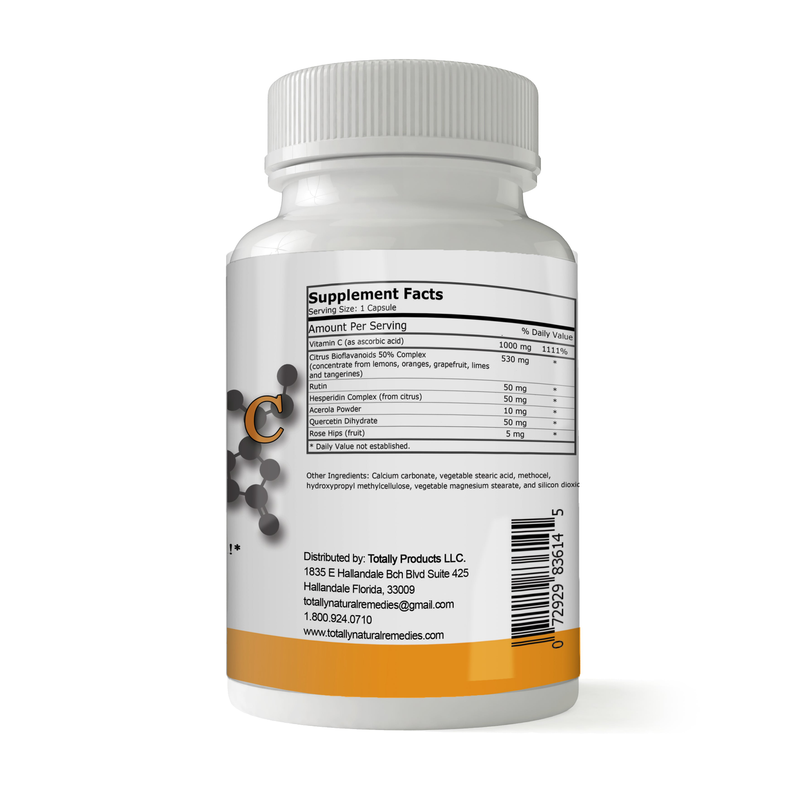 Totally Products Vitamin C 1000mg Immune Support - 120 Capsules