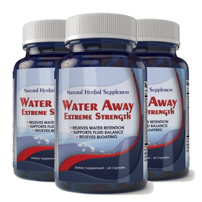 Water Away Natural Diuretic Water Pill (3 bottles)