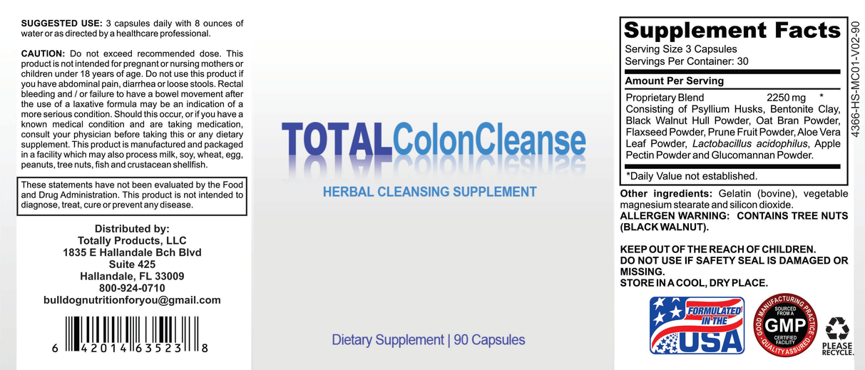 Totally Products 3-in-1 Advanced Total Colon Cleanse (90 Capsules)