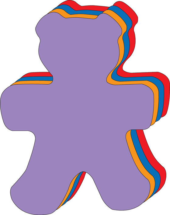 Teddy Bear Single Color Super Cut-Outs- 8 x 10