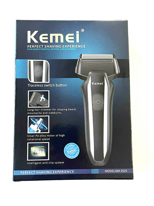 Men's Rechargeable Shaver With Two Blades Face Beard Sideburns Mustache Kemei Brand