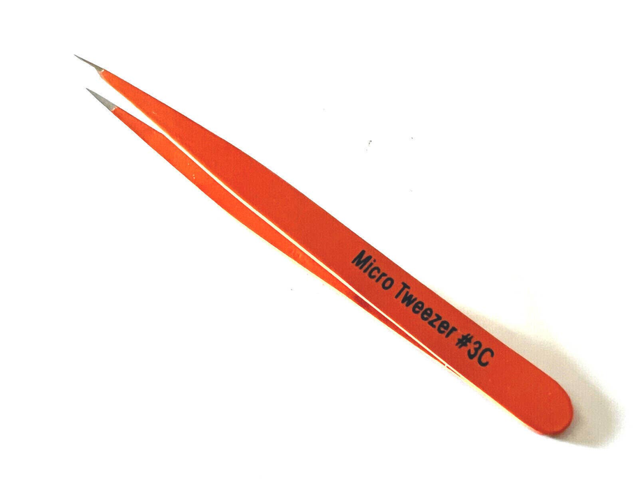 Ultra Fine Point Micro Tweezers #3c Professional Color Coated Tick Removal Hair Tool