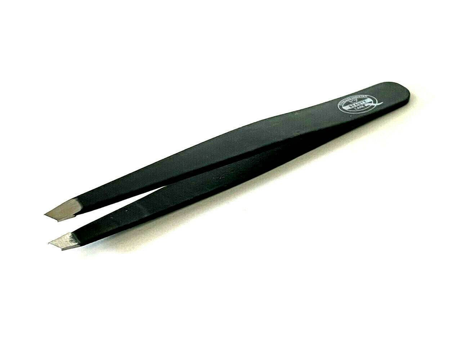 Eyebrow Grooming Hair Removal Tweezers Slanted Tip Black
