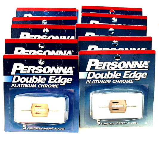 Platinum Chrome Double Edge Razor Blades Stainless Steel Barber Salon Made in USA