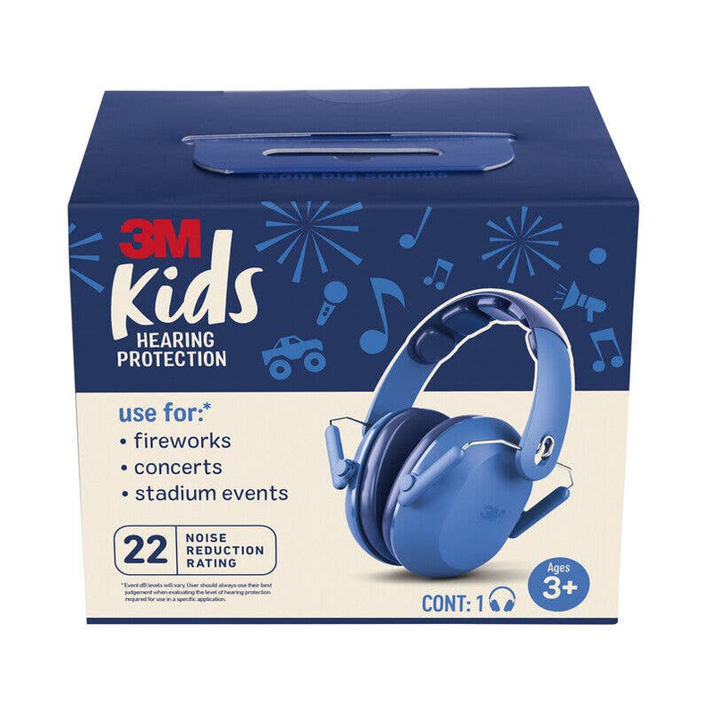 3M Kids Hearing Protection Earmuffs for Fireworks Concerts Stadium Events Blue