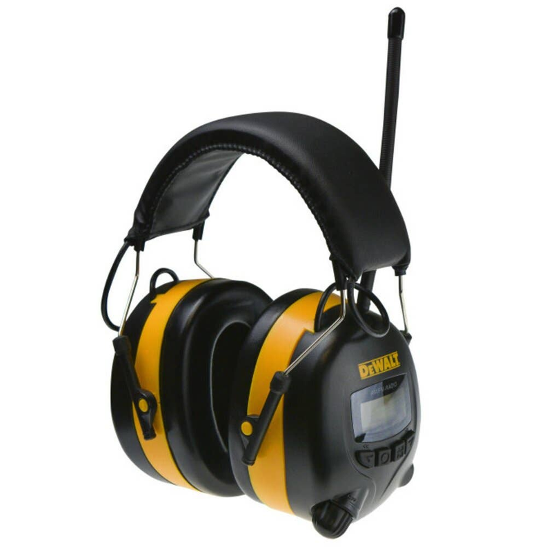 DeWalt Digital AM/FM Hearing Protector NRR 25 LCD Display Yellow