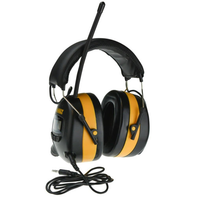 DeWalt Digital AM/FM Hearing Protector NRR 25 LCD Display Yellow