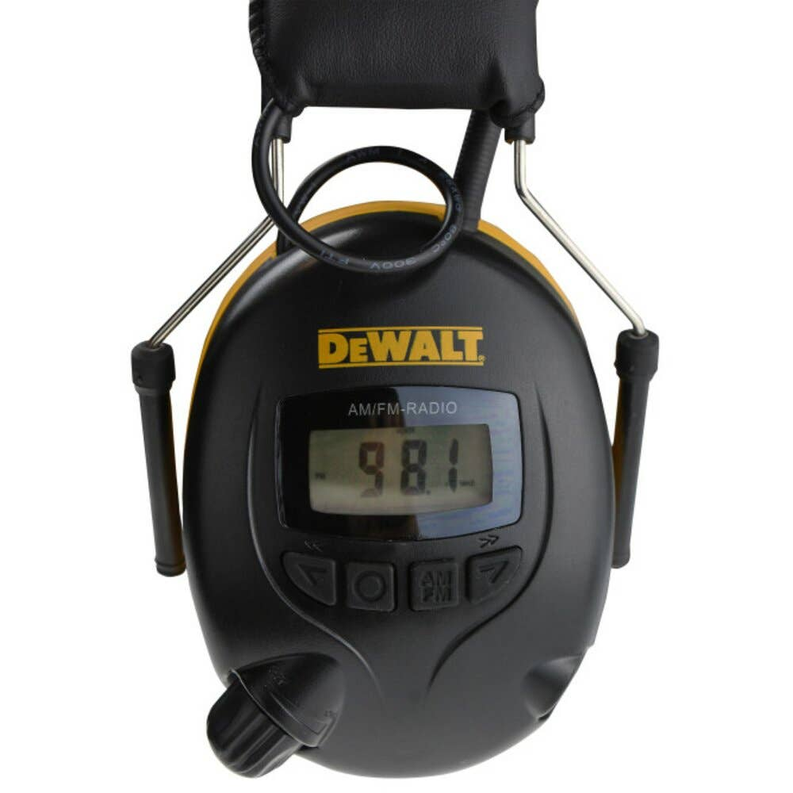 DeWalt Digital AM/FM Hearing Protector NRR 25 LCD Display Yellow