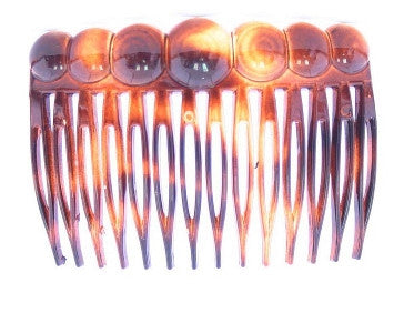 French Tortoise Shell Side Hair Combs w/ Decorative Balls