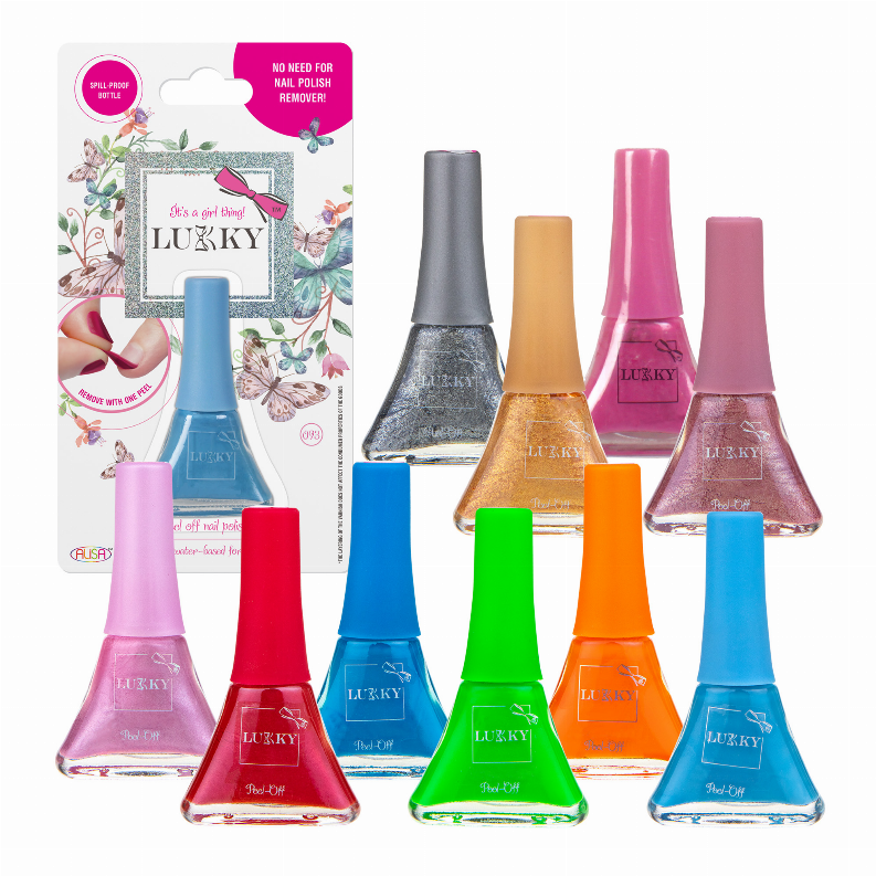 LUKKY Peel-off nail polish x 0.19 fl.oz., assortment of 12