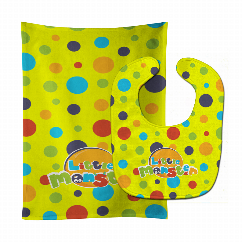 Little Monster Baby Bib & Burp Cloth