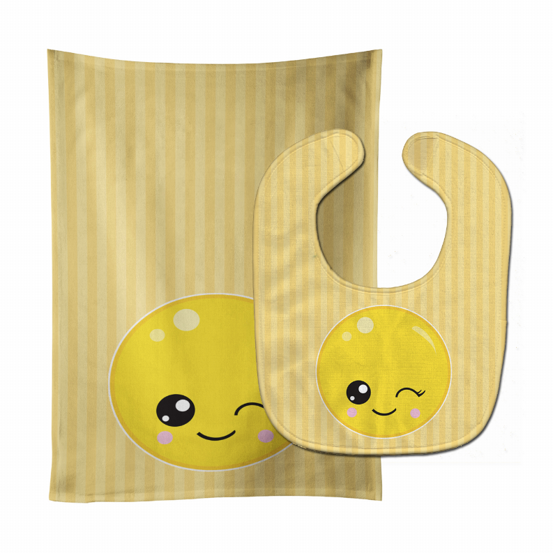 Emoji Baby Bib & Burp Cloth
