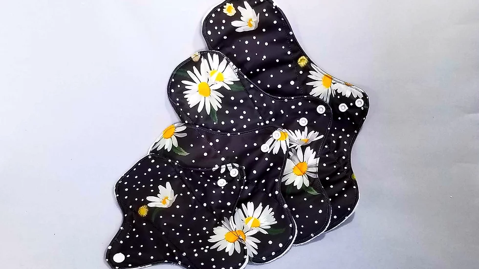 Reusable Bamboo Fiber Menstrual / Incontinence / Postpartum Pad Set