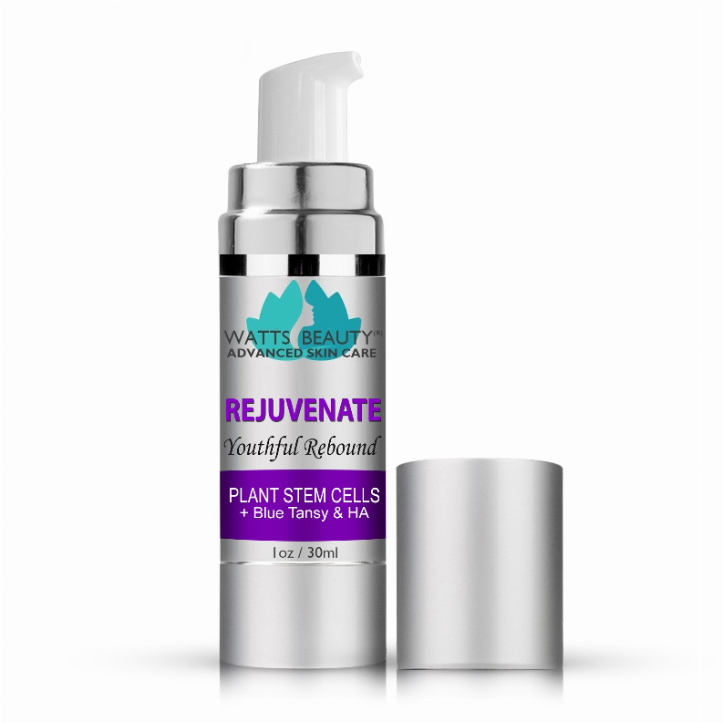 Watts Beauty Youthful Rebound Mature Skin Rejuvenating Serum for Face with Renewing Plant Stem Extracts, Hyaluronic Acid, Super Antioxidant Astaxanthin and Skin Restoring Niacinamide (1oz)