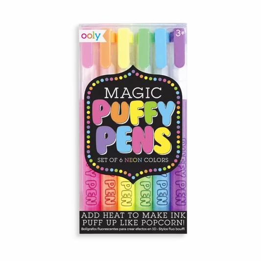 Magic Neon Puffy Pens - Set of 6