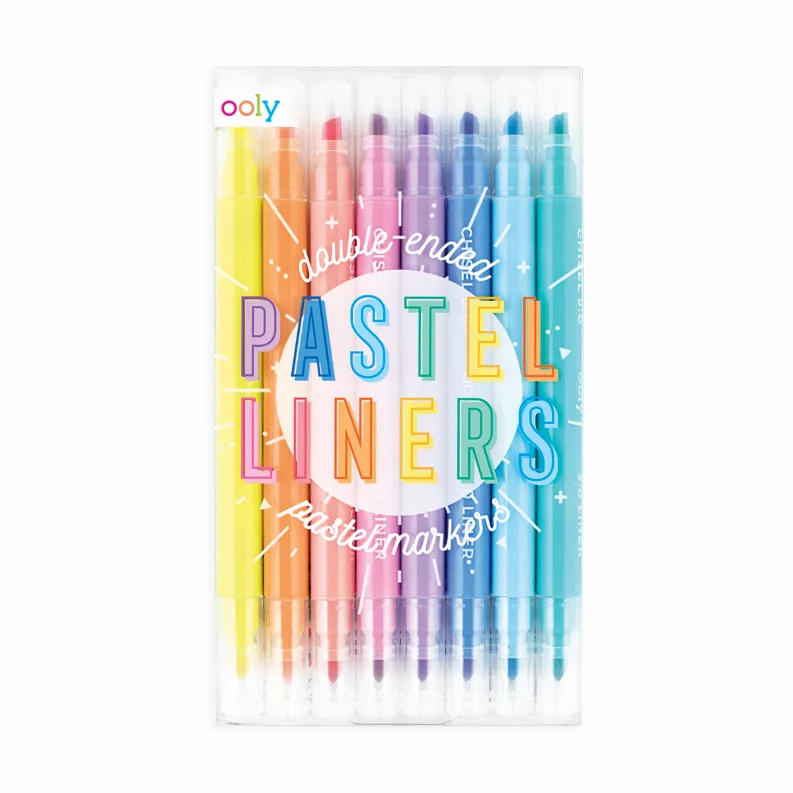 Pastel Liners Double Ended Markers - Set of 8