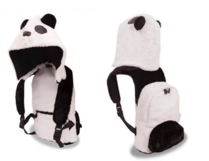 Panda - Hooded Backpack - Water-repellent